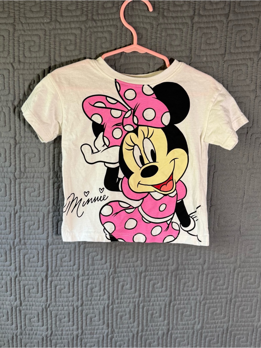 Disney Junior T-Shirt Girls 18 Months White Minnie Mouse Short Sleeve